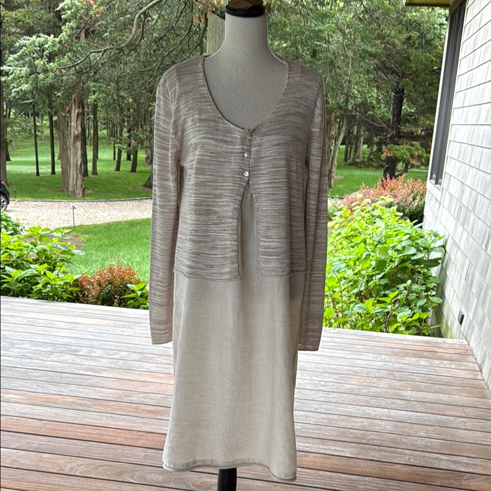 Sleeveless Dress and Cardigan Set